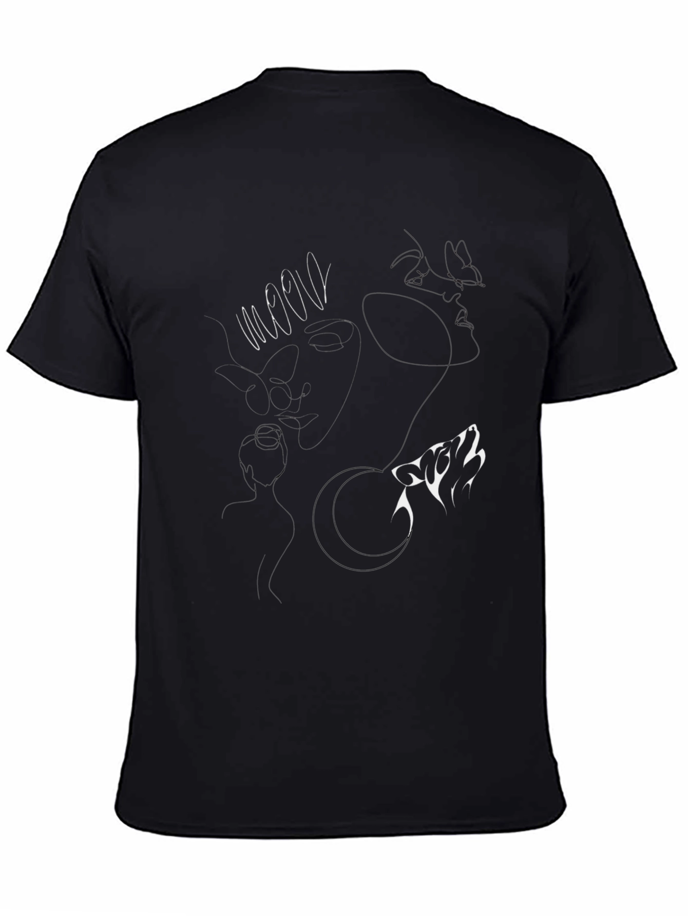 Wolf Howling at Moon Graphic T-Shirt