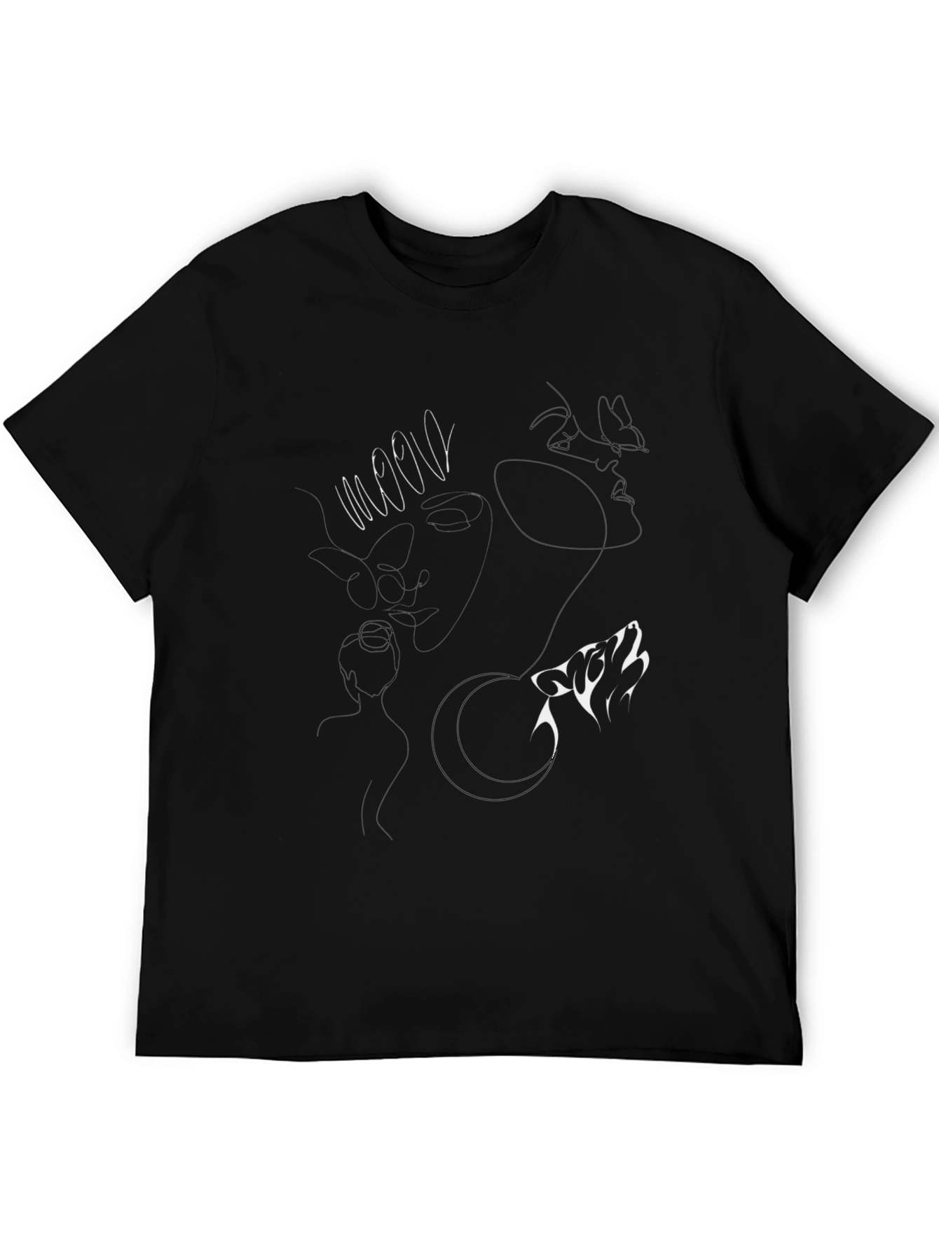 Wolf Howling at Moon Graphic T-Shirt
