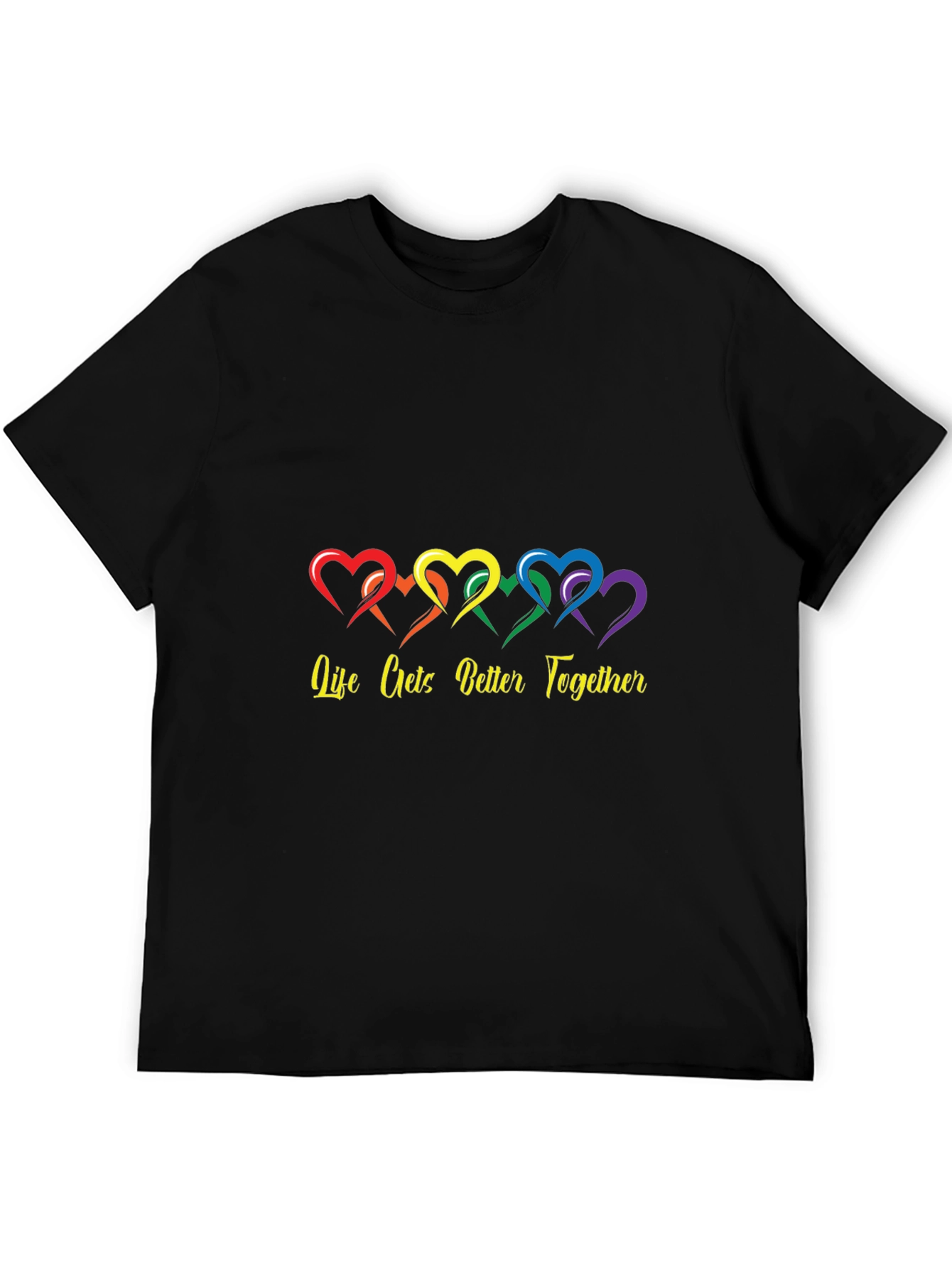Life Gets Better Together Rainbow Heart Tee