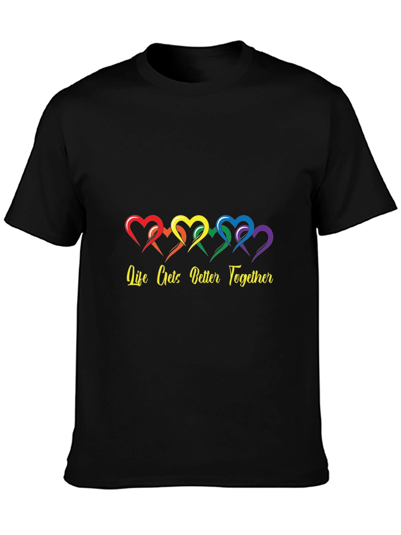 Life Gets Better Together Rainbow Heart Tee