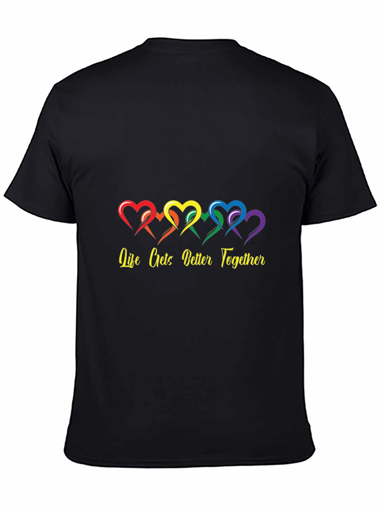 Life Gets Better Together Rainbow Heart Tee