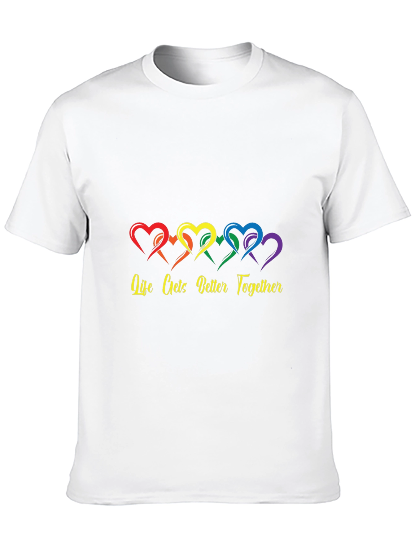 Life Gets Better Together Rainbow Heart Tee