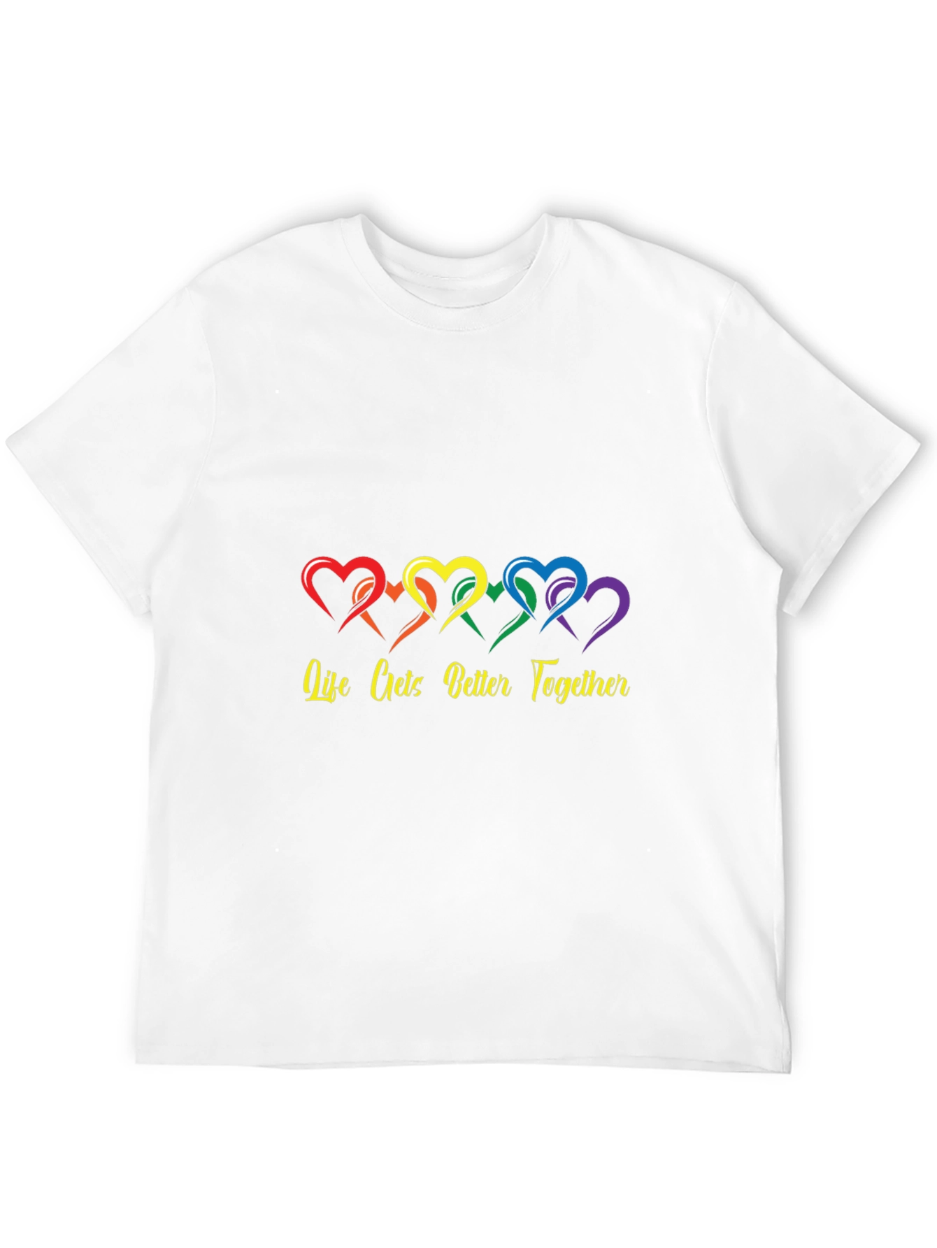 Life Gets Better Together Rainbow Heart Tee