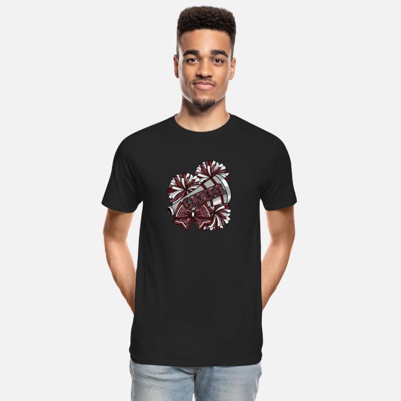 Cheer Pom Poms Glitter Bow Maroon