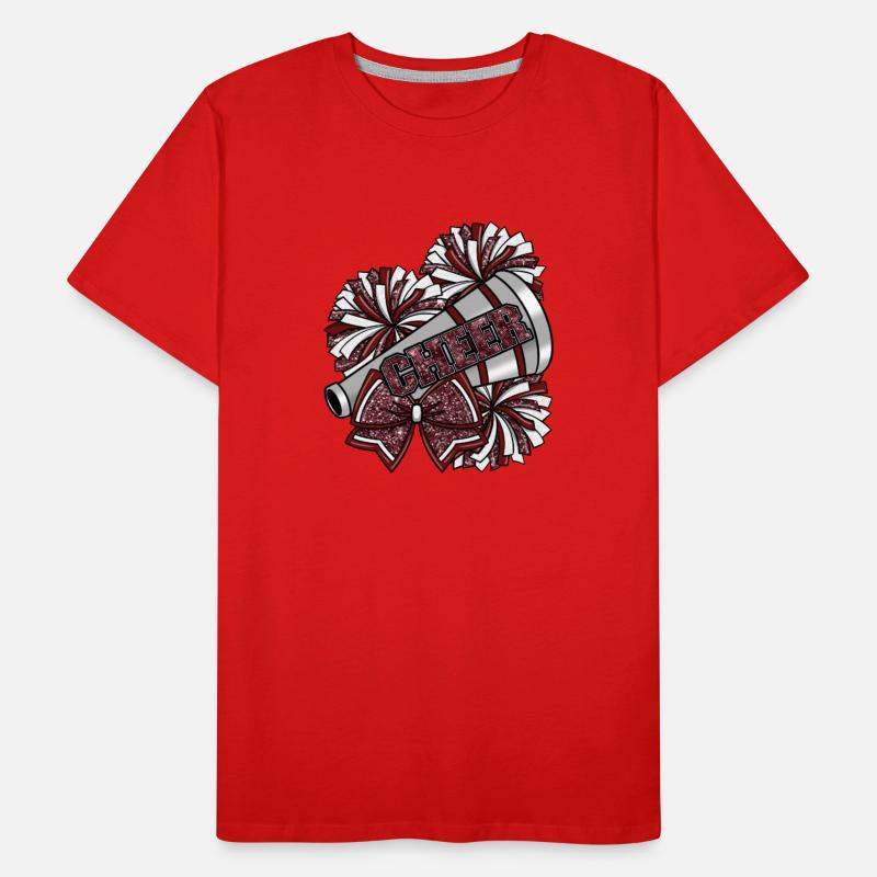 Cheer Pom Poms Glitter Bow Maroon