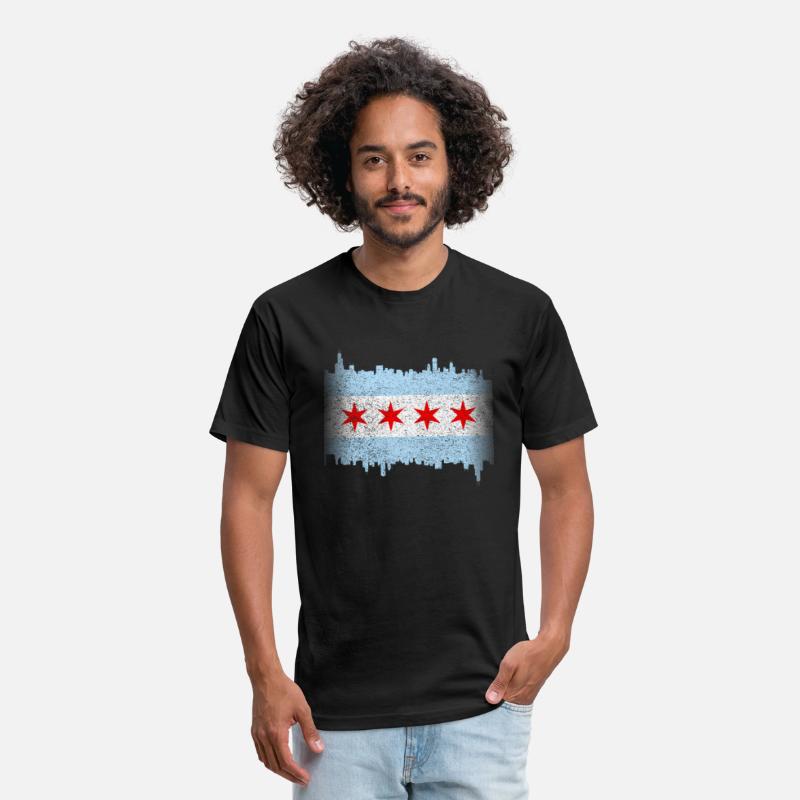 Chicago Flag yline Distressed