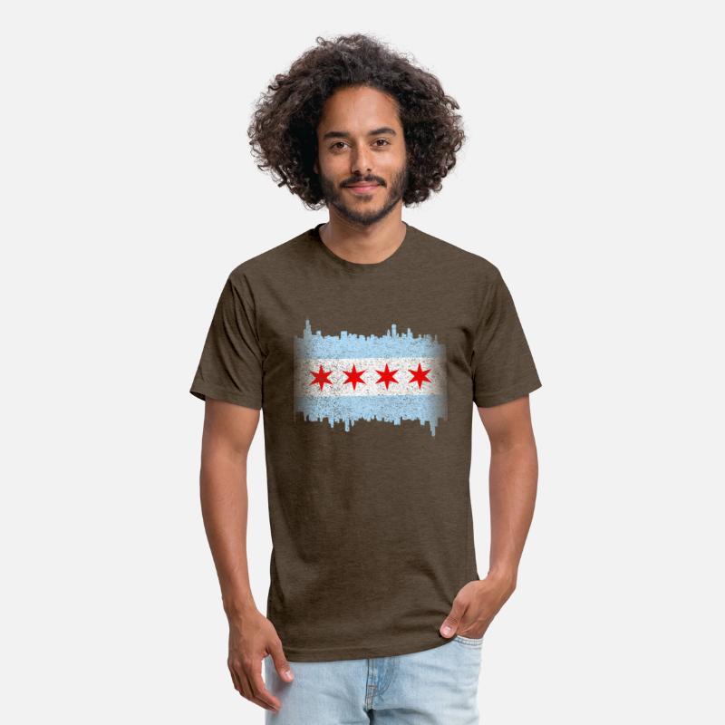 Chicago Flag yline Distressed