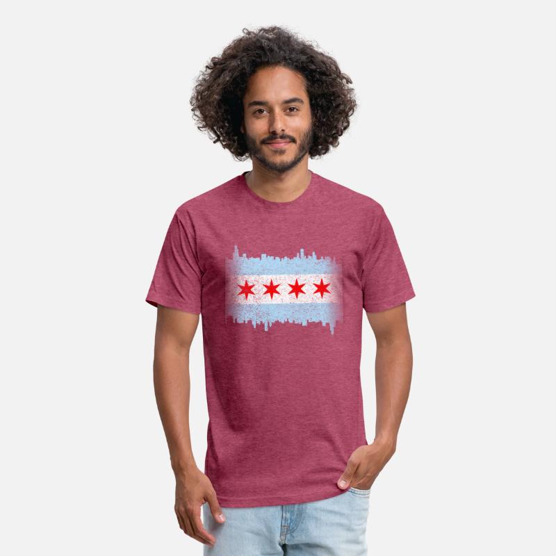 Chicago Flag yline Distressed