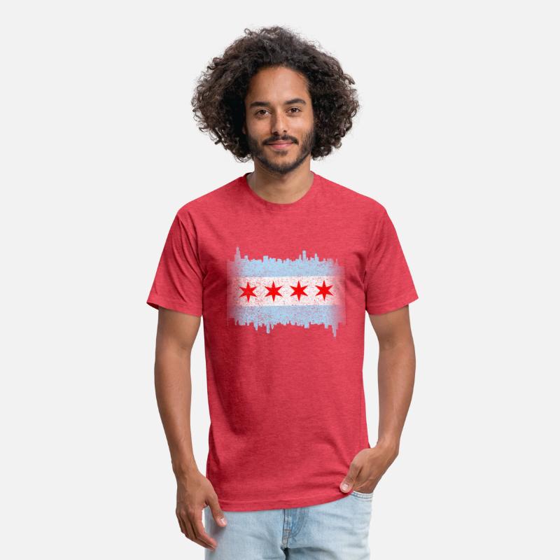 Chicago Flag yline Distressed