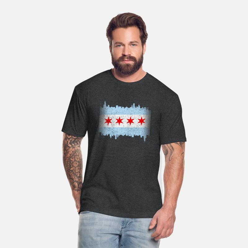 Chicago Flag yline Distressed