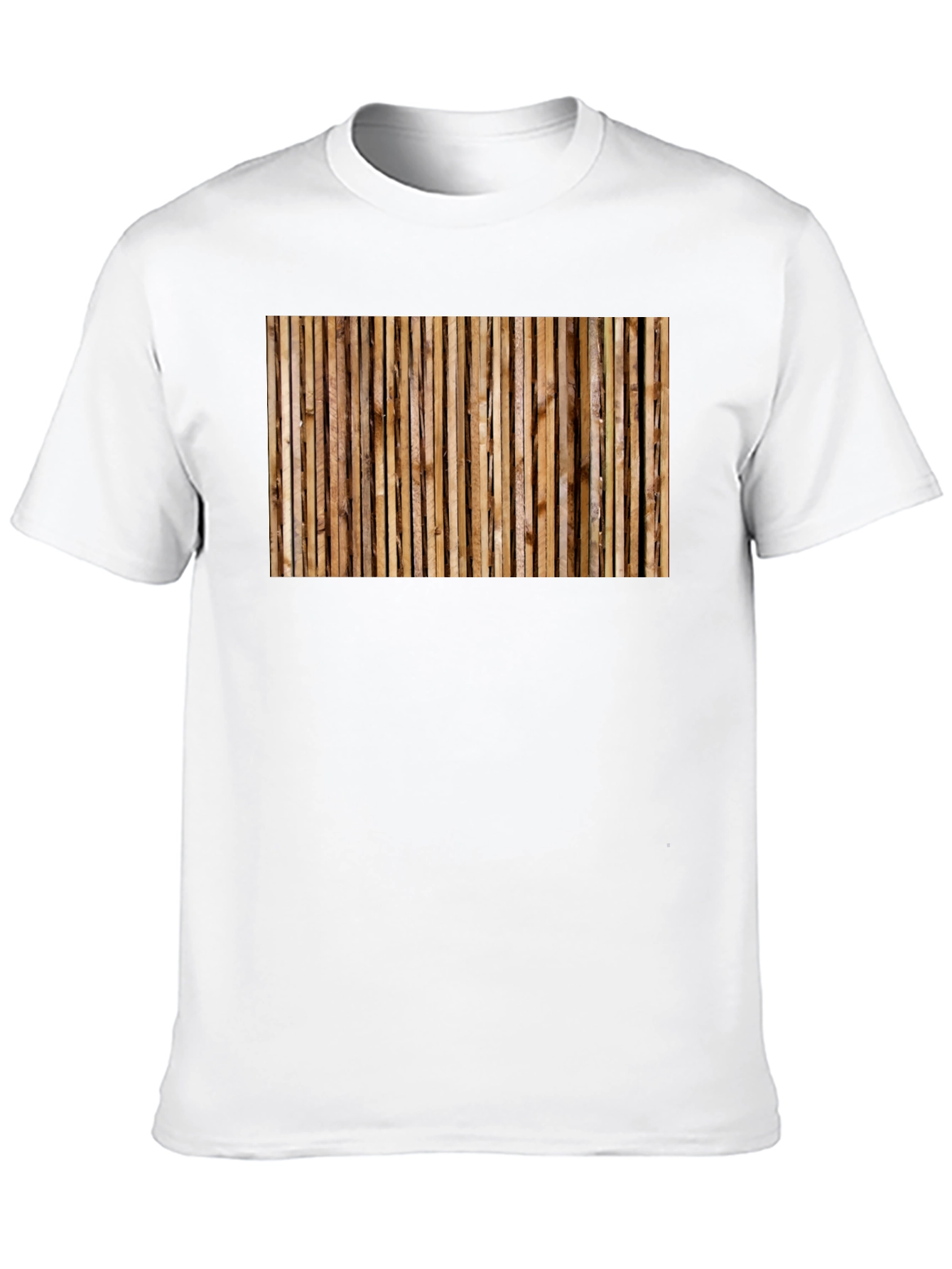 Rustic Wood Panel Print Black T-Shirt
