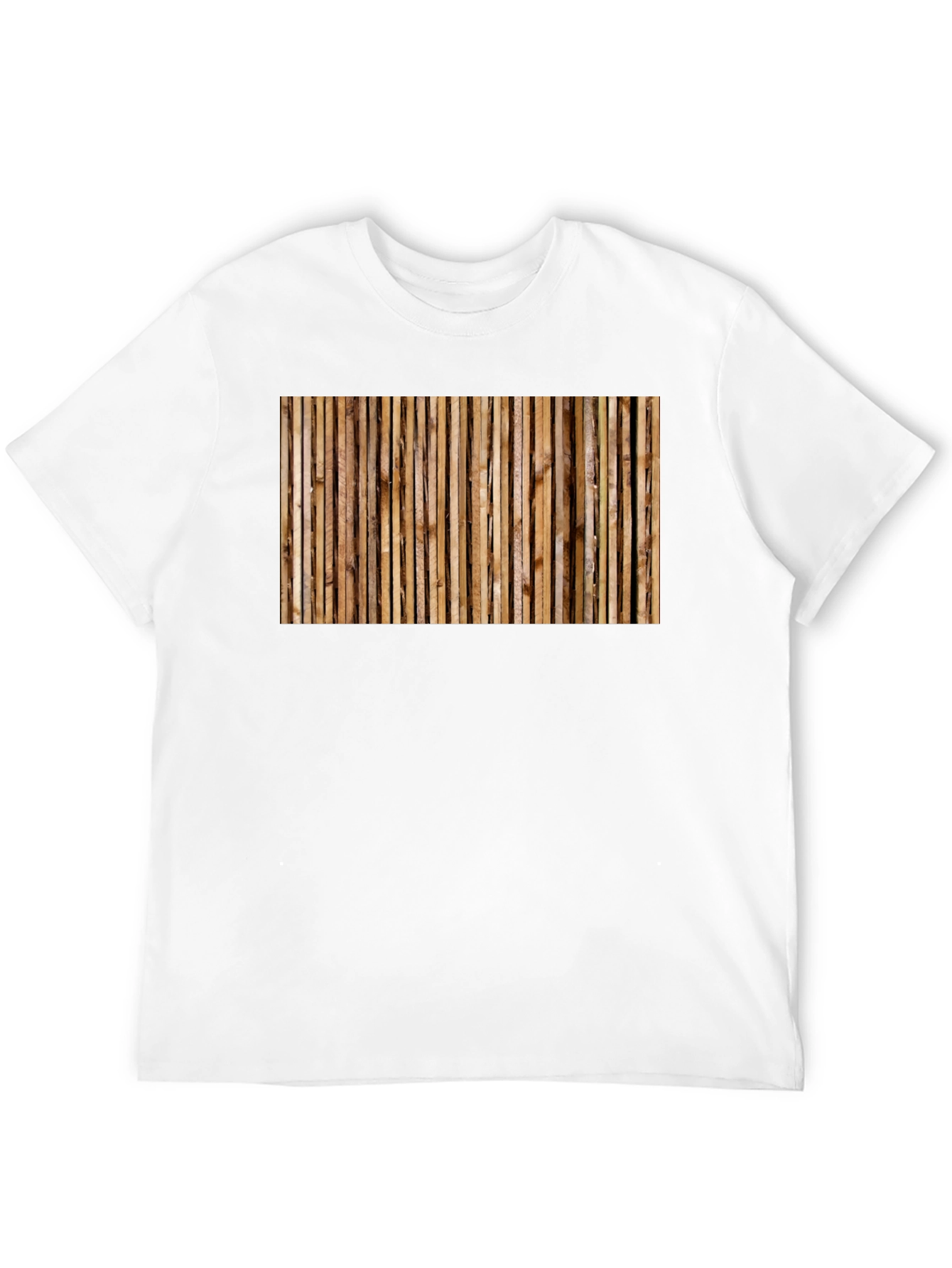 Rustic Wood Panel Print Black T-Shirt