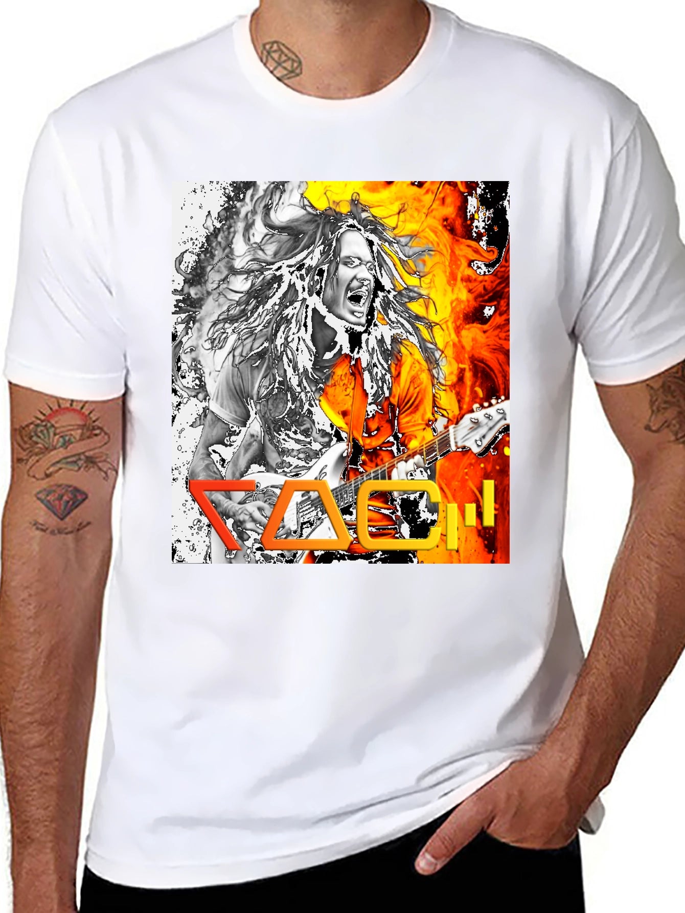 Korn Band T-Shirt - Fiery Graphic Print