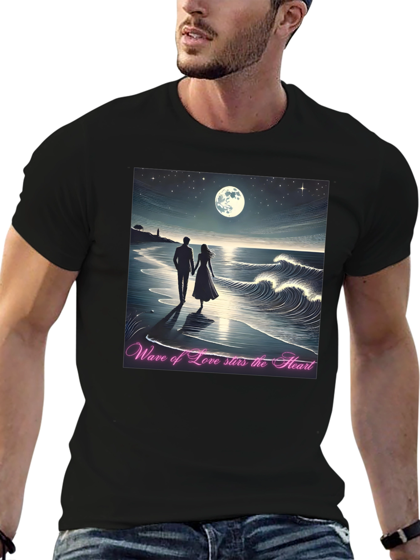 Romantic Moonlight Beach T-Shirt