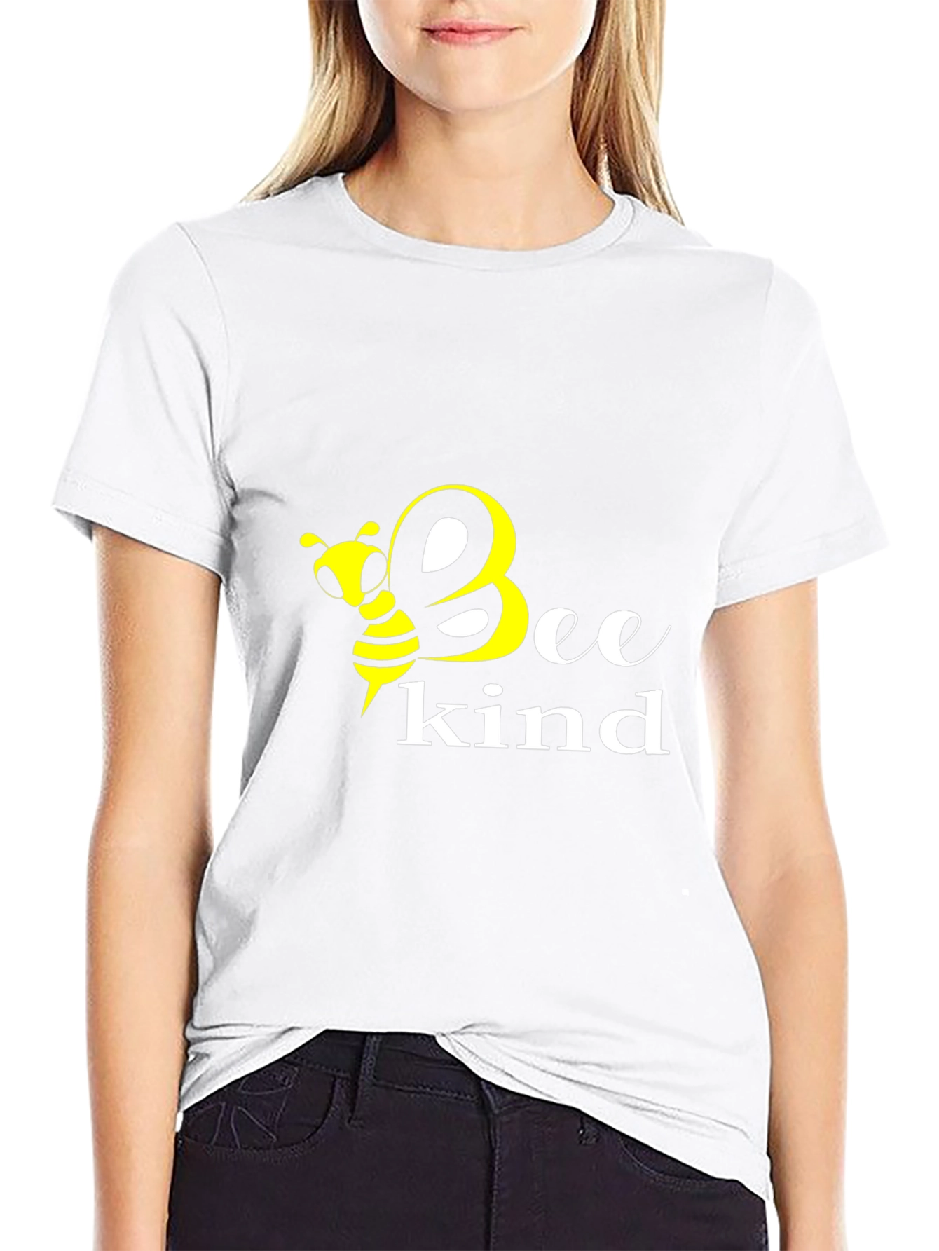 Bee Kind Graphic Tee - Black Cotton T-Shirt