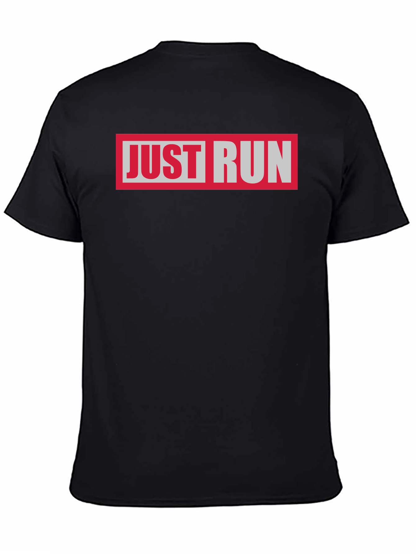 Just Run Graphic Tee - Black Casual T-Shirt