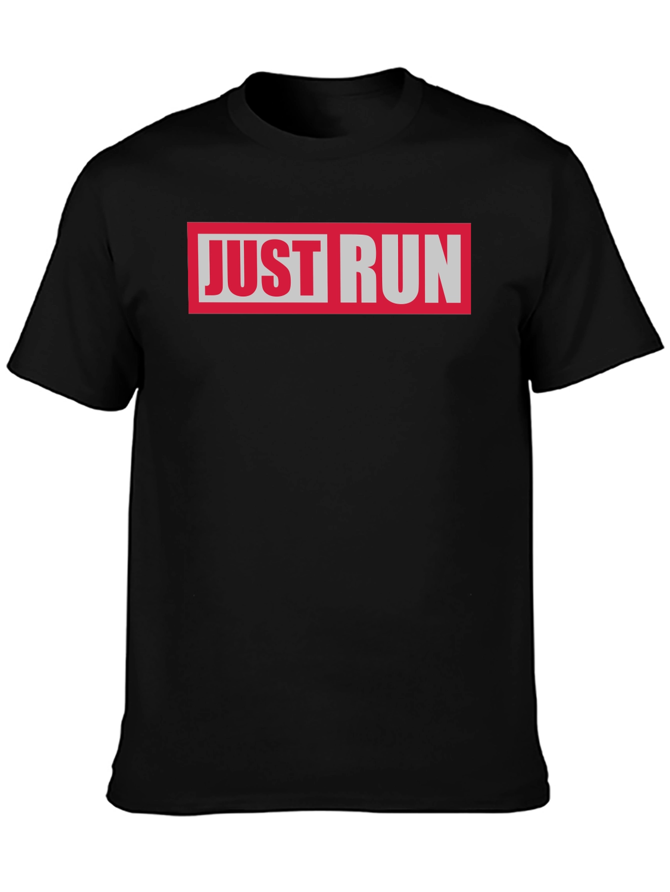 Just Run Graphic Tee - Black Casual T-Shirt