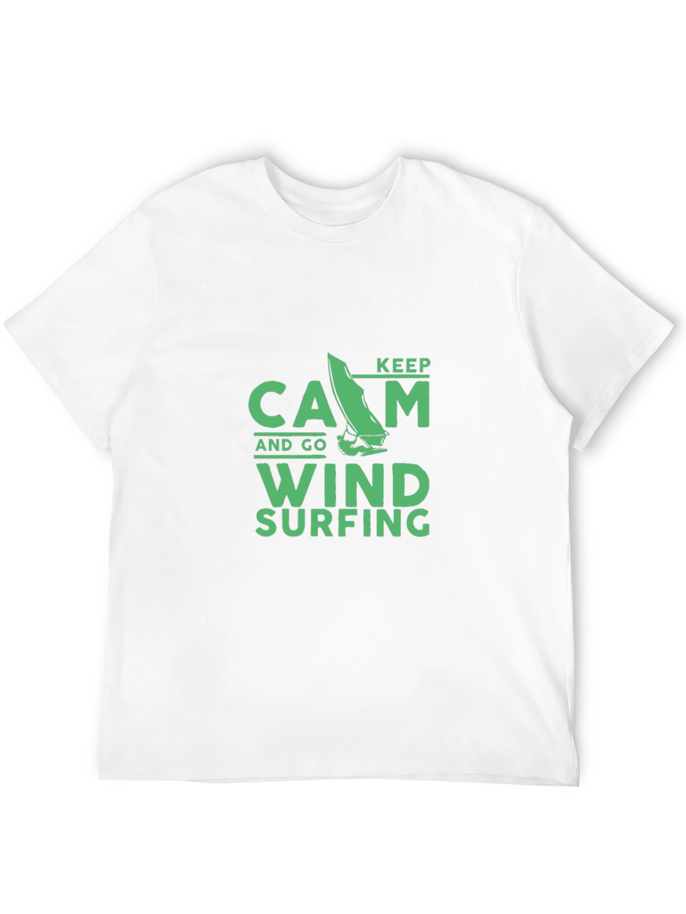 Keep Calm Windsurfing T-Shirt - Black Cotton Tee