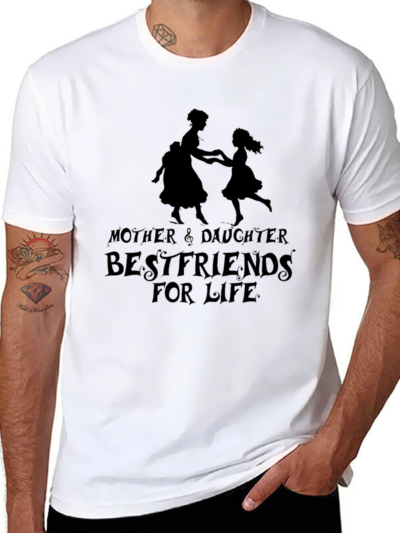 Mother & Daughter Bestfriends for Life Black T-Shirt