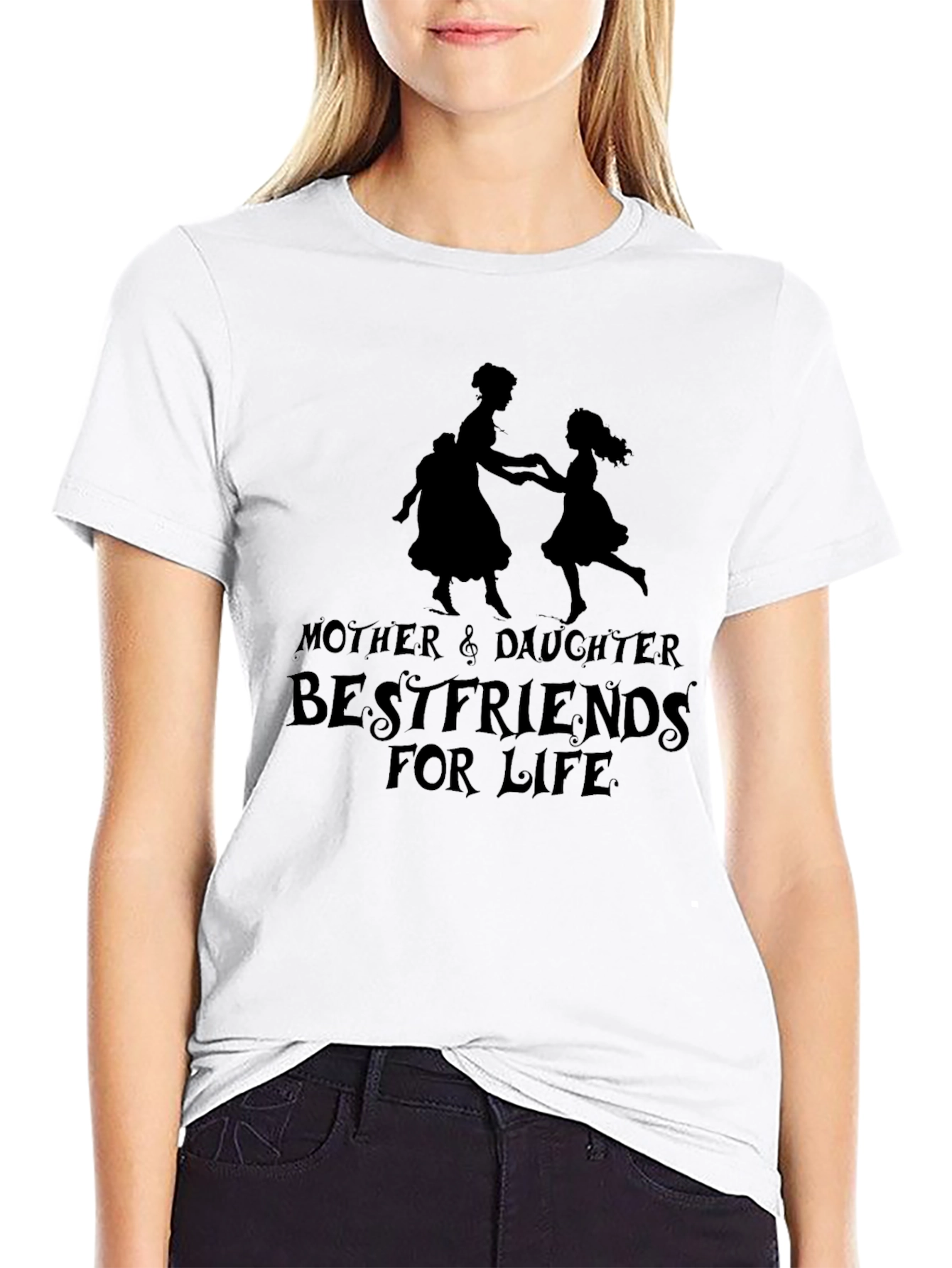 Mother & Daughter Bestfriends for Life Black T-Shirt