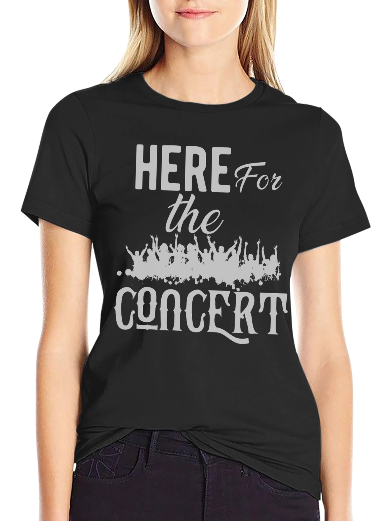 Here for the Concert Black Graphic Tee