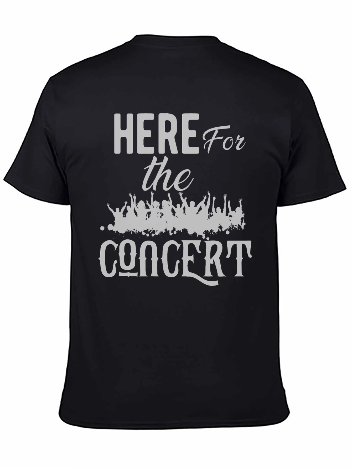 Here for the Concert Black Graphic Tee
