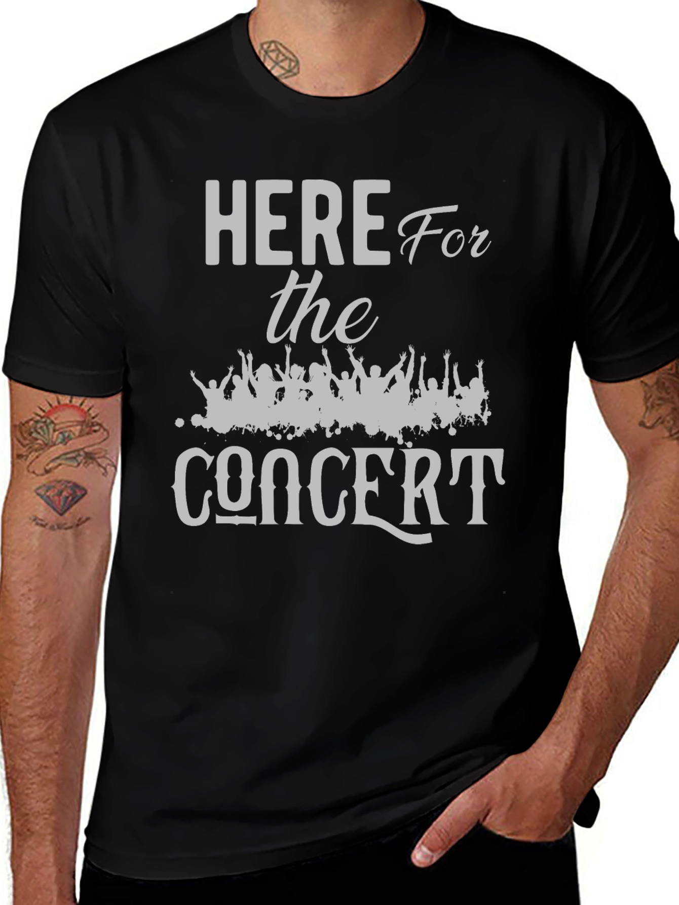 Here for the Concert Black Graphic Tee