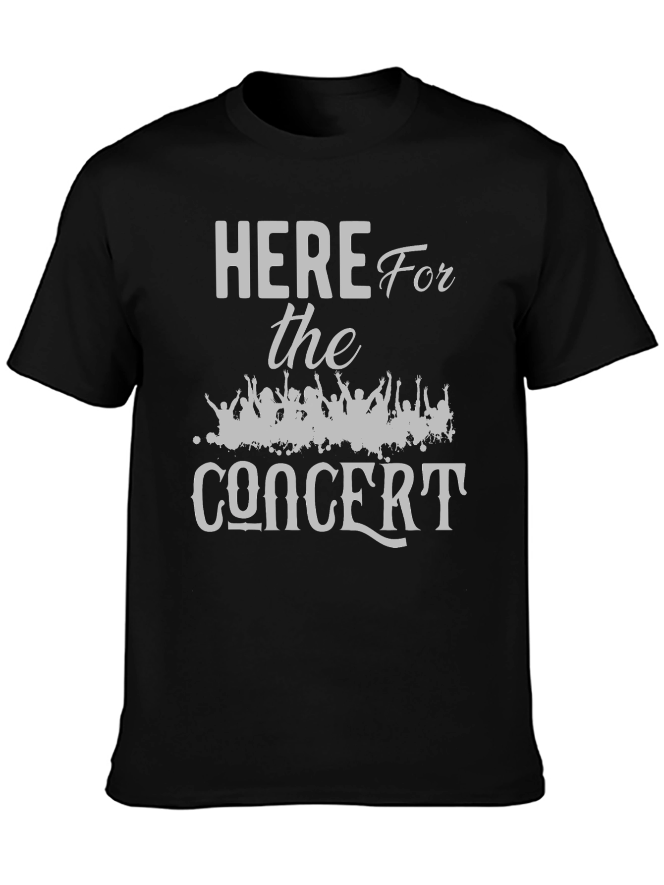 Here for the Concert Black Graphic Tee