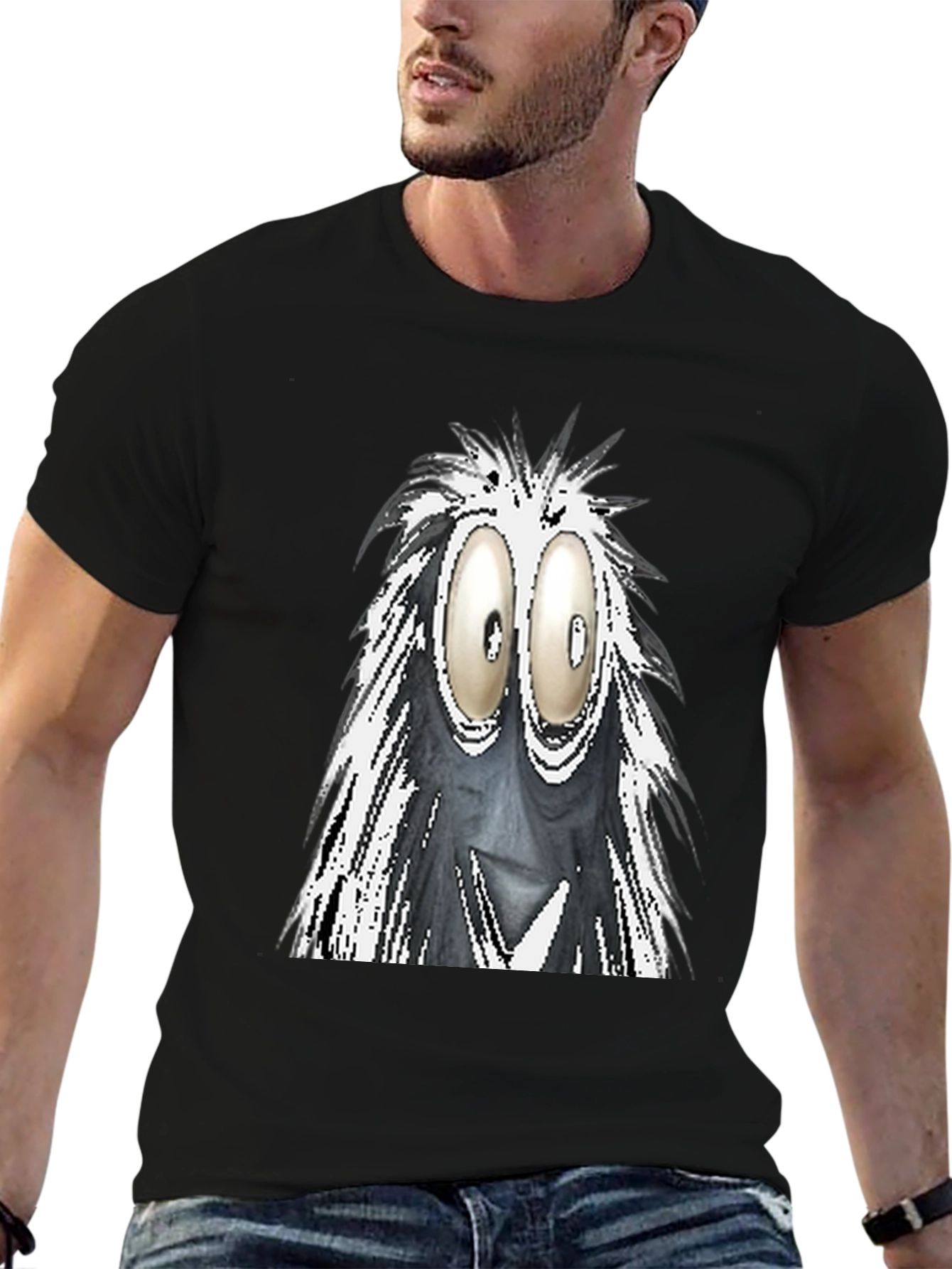 Googly Eyes Monster Graphic Tee - Black