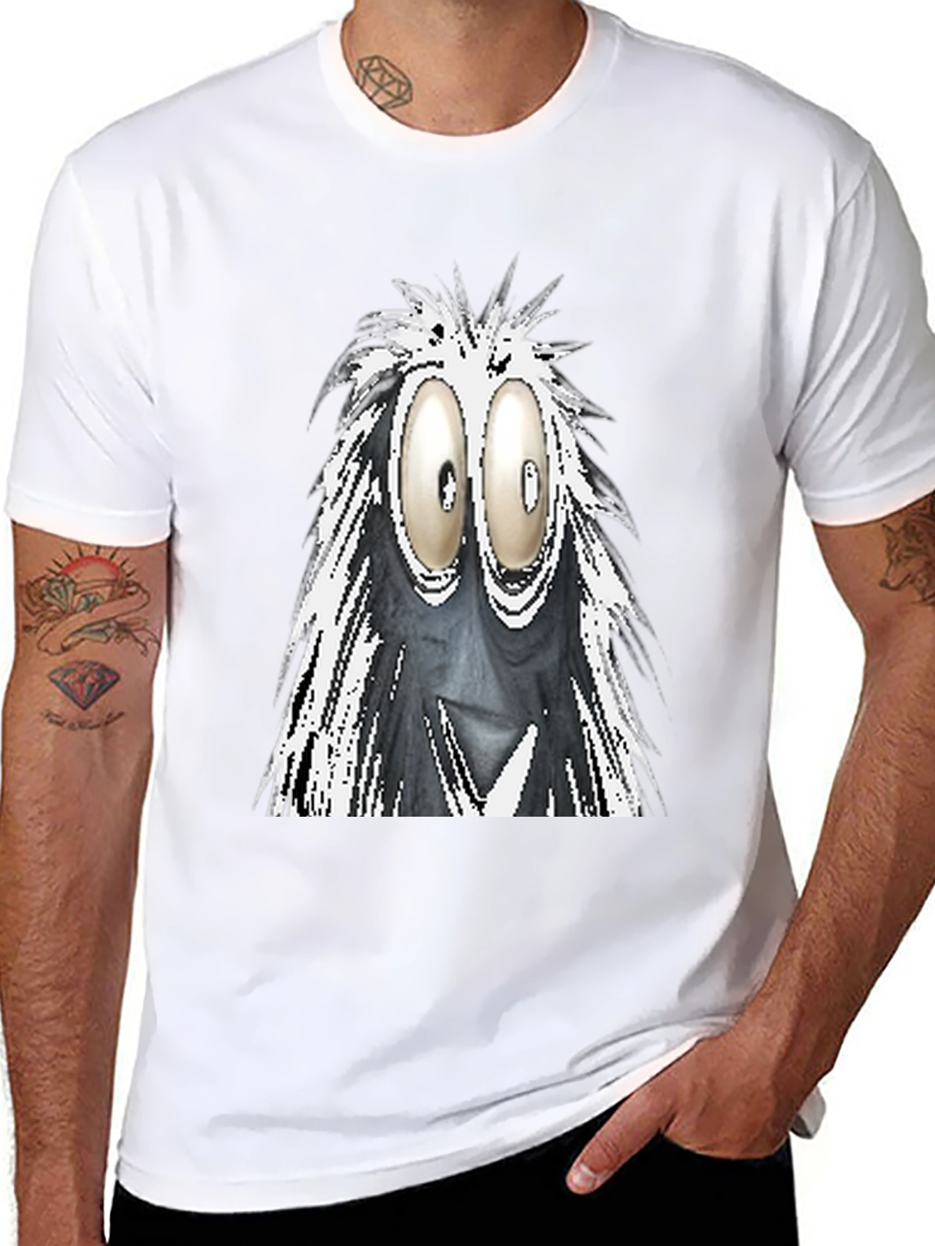 Googly Eyes Monster Graphic Tee - Black