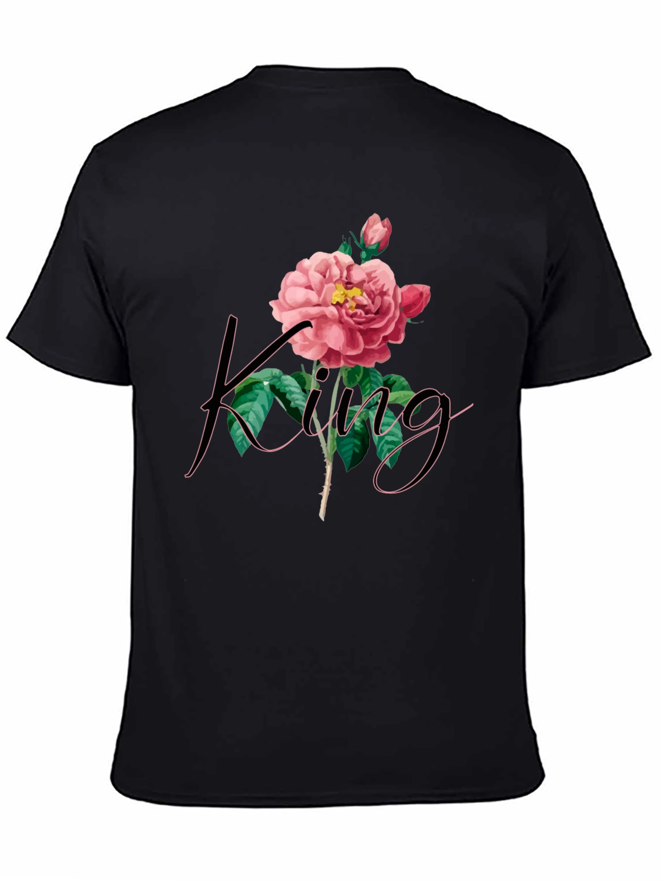 King Rose Graphic Tee - Mens Black T-Shirt