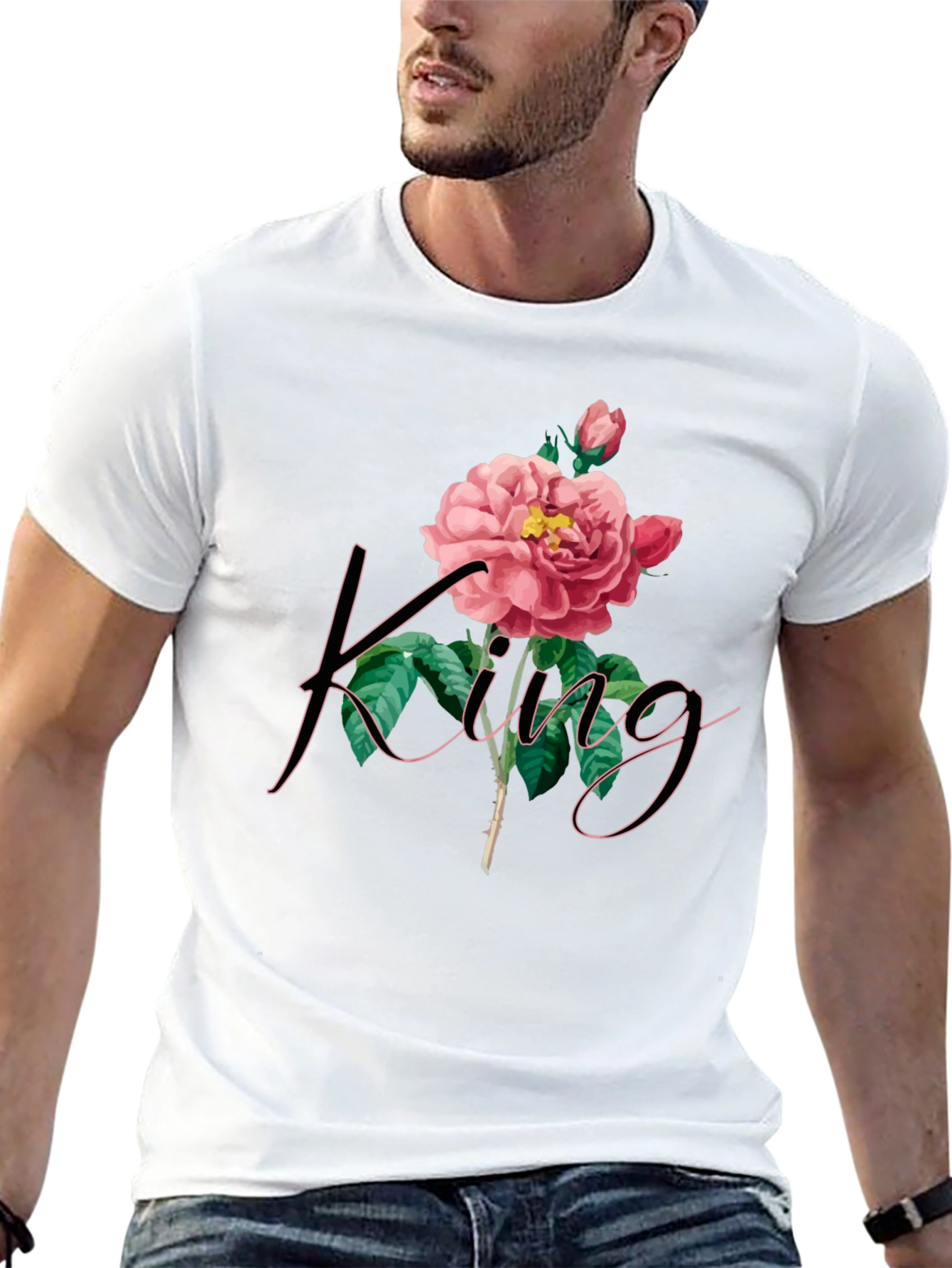 King Rose Graphic Tee - Mens Black T-Shirt