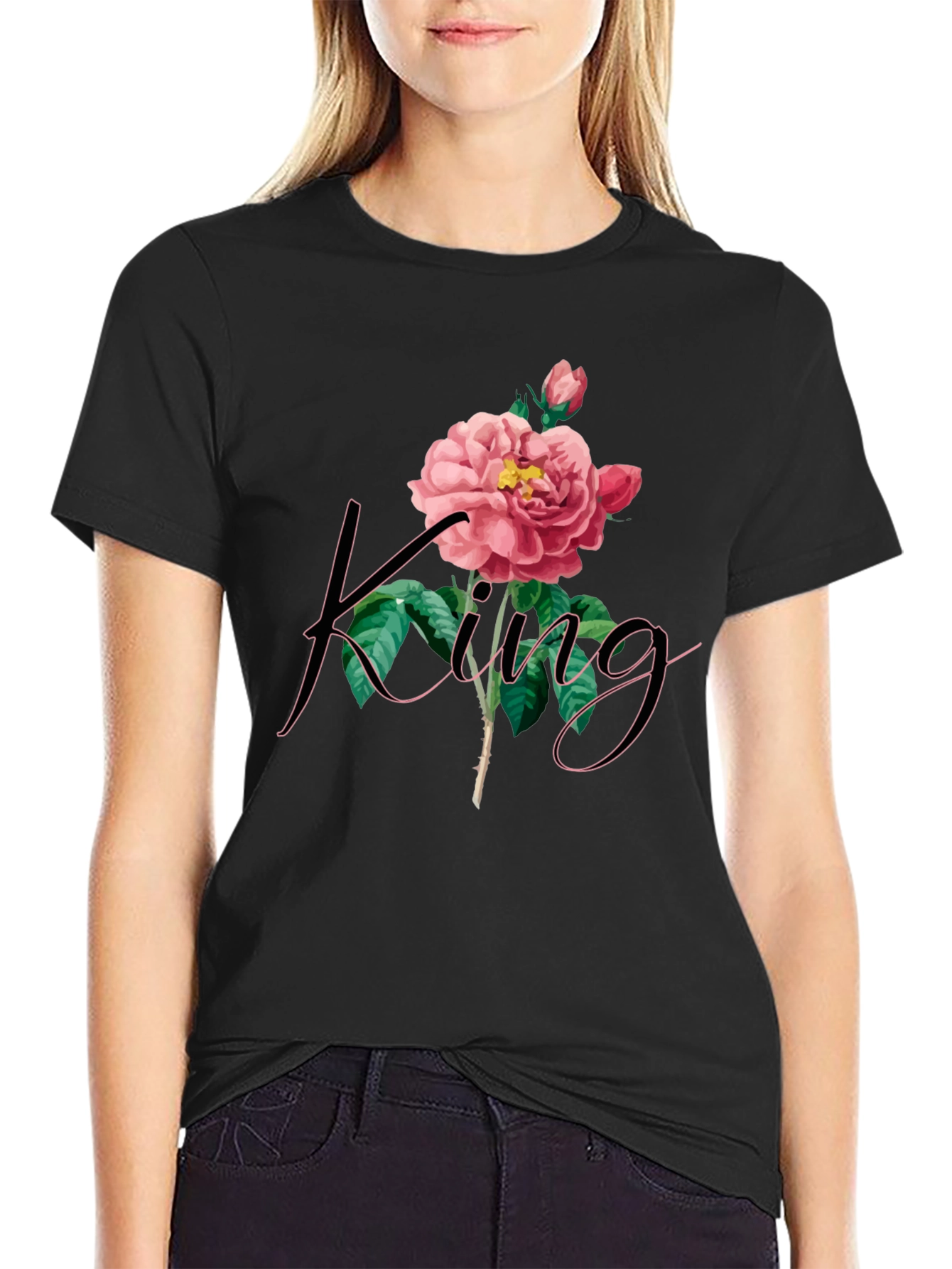 King Rose Graphic Tee - Mens Black T-Shirt