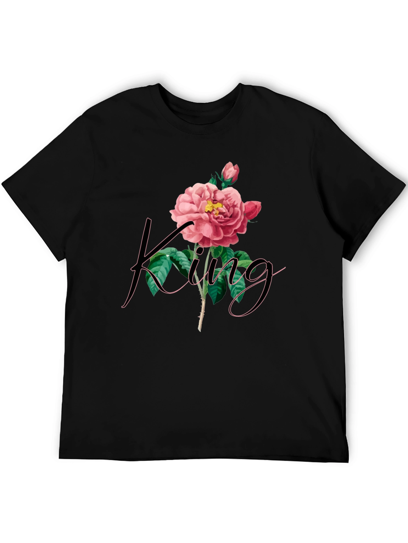 King Rose Graphic Tee - Mens Black T-Shirt