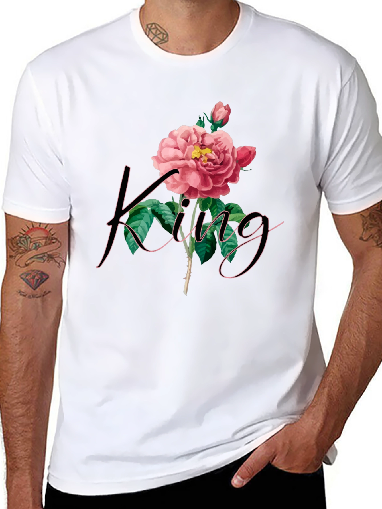 King Rose Graphic Tee - Mens Black T-Shirt