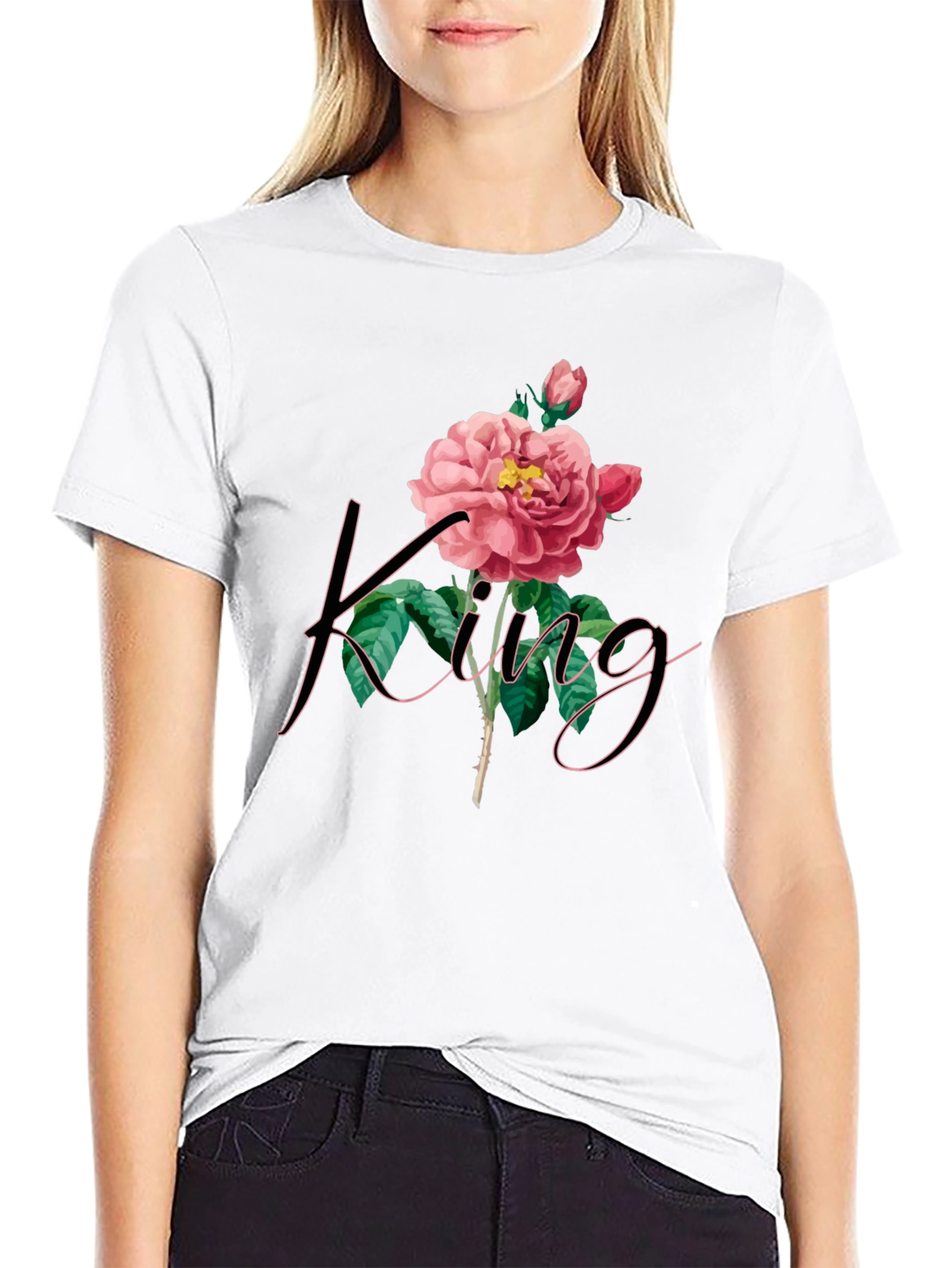 King Rose Graphic Tee - Mens Black T-Shirt