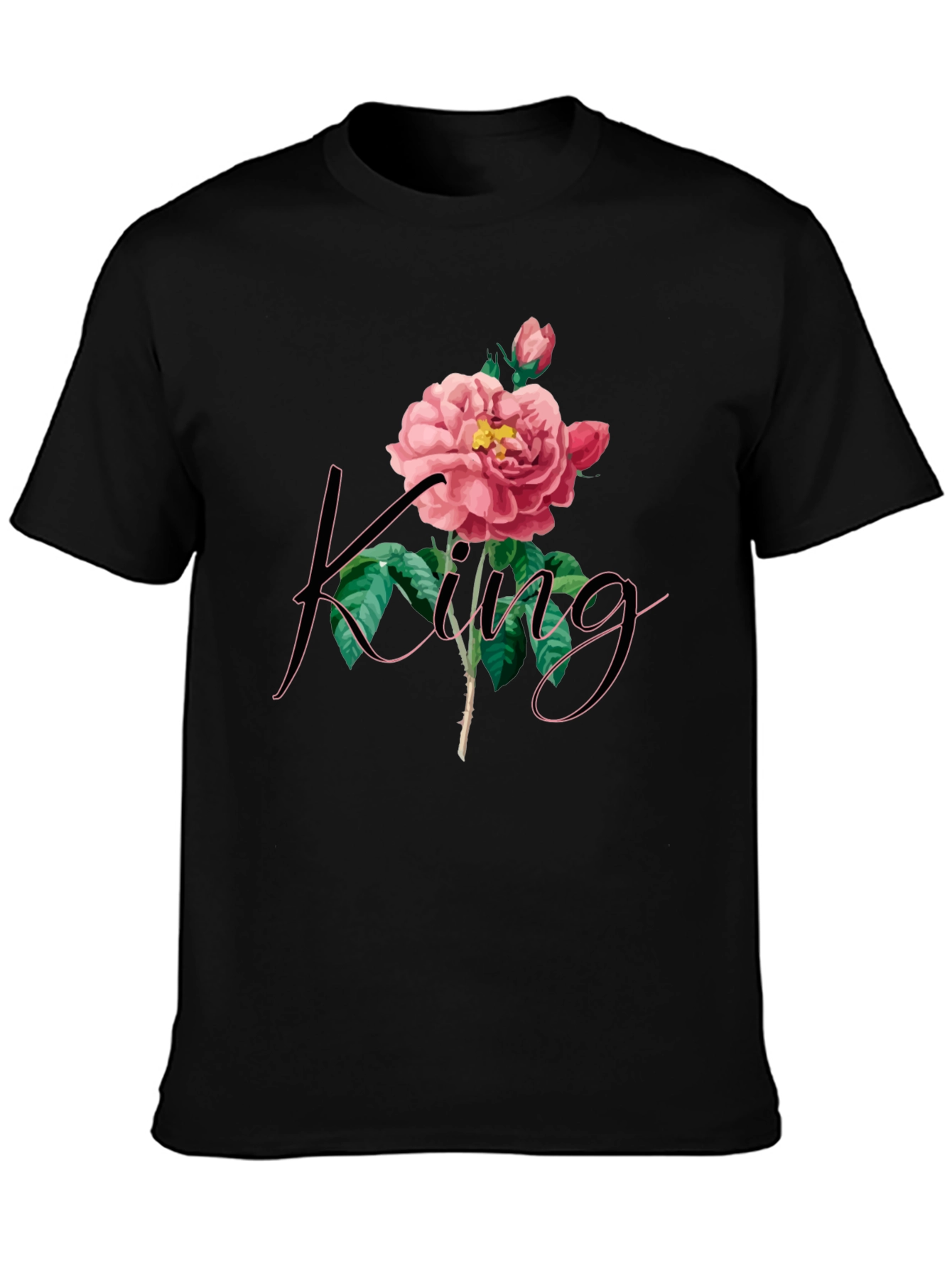 King Rose Graphic Tee - Mens Black T-Shirt