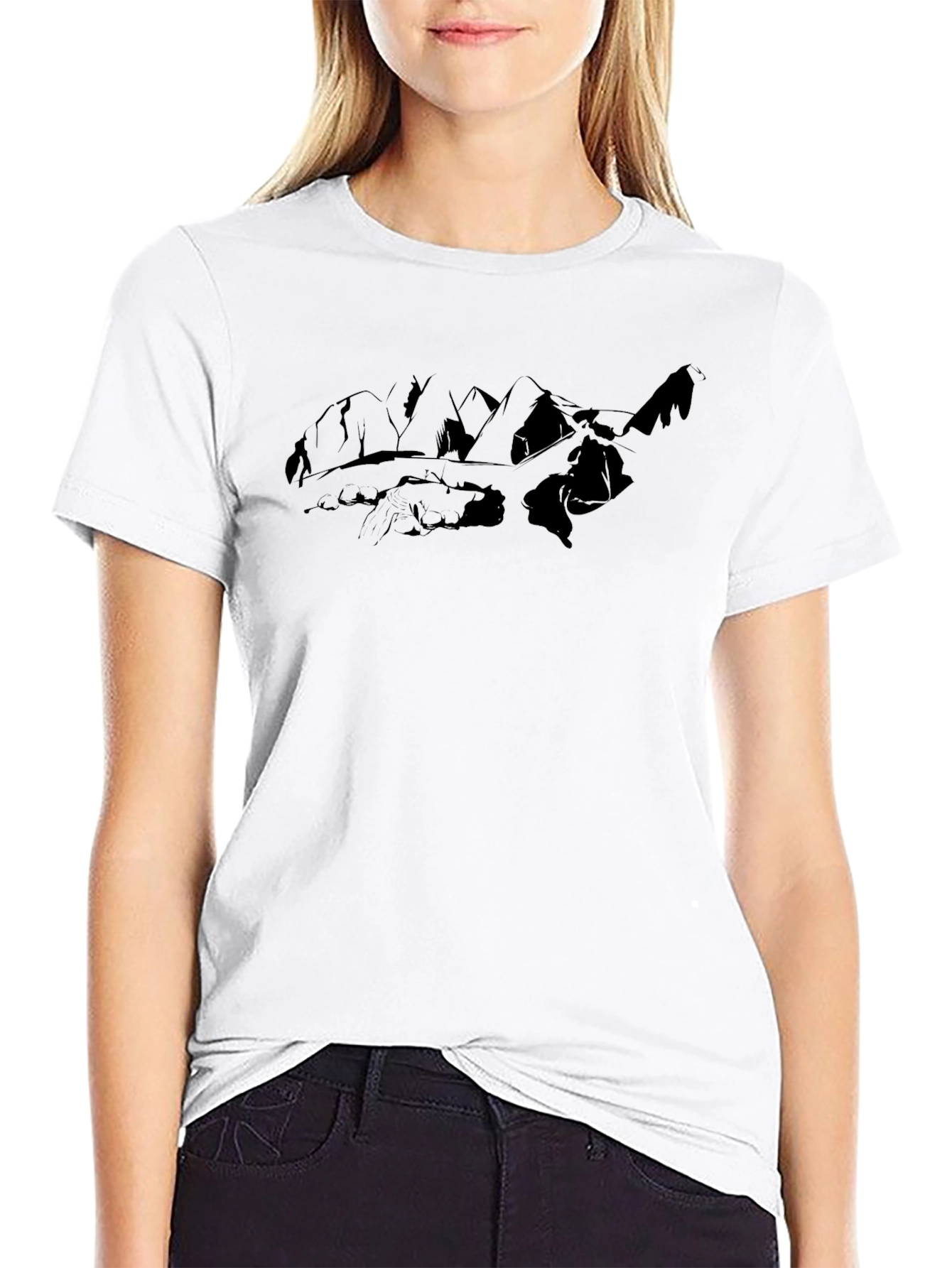 Mountains Graphic Tee - Modern Black T-Shirt
