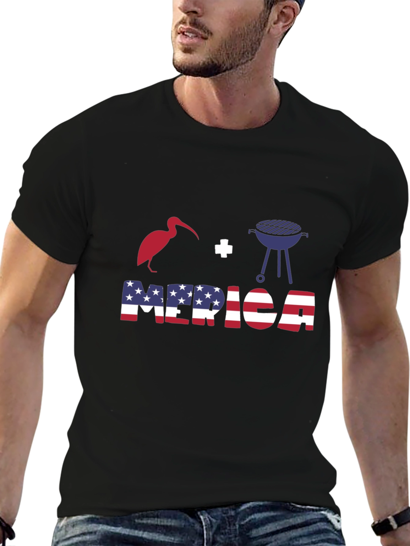 Patriotic T-Shirt: Bird + Grill = Merica