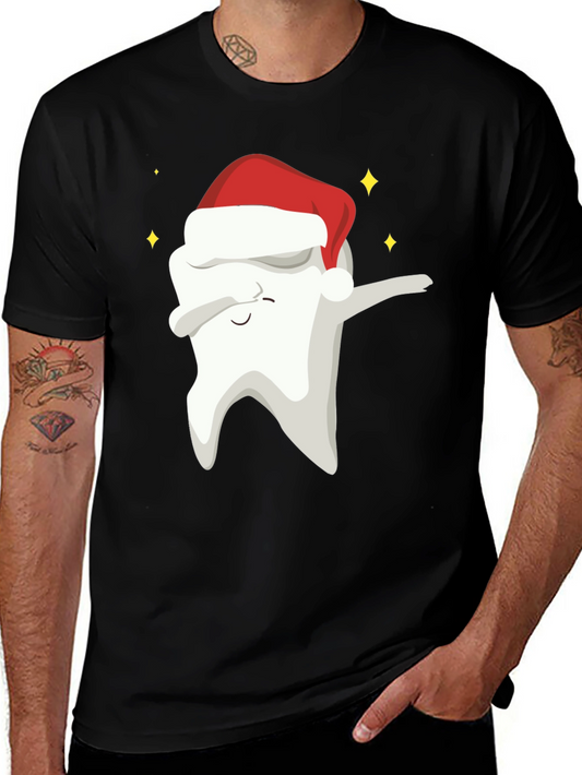 Festive Dental Dab T-Shirt - Holiday Tooth Tee