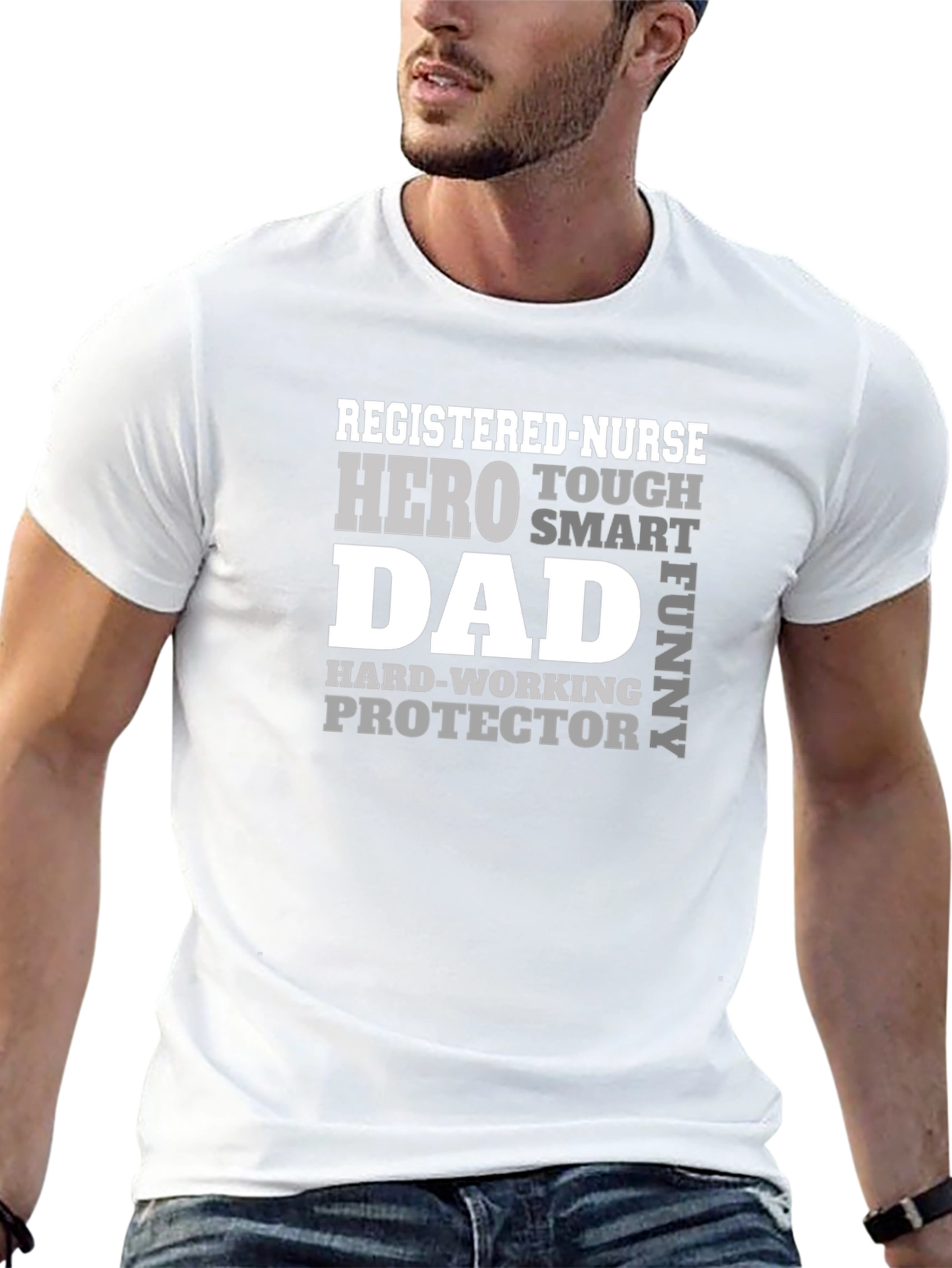 Registered Nurse Hero Dad Black T-Shirt