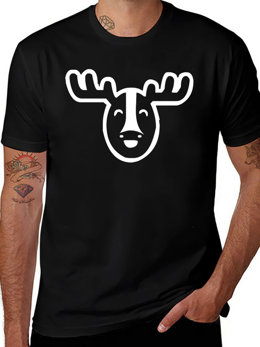 Funny Moose Graphic T-Shirt - Black Cotton Tee
