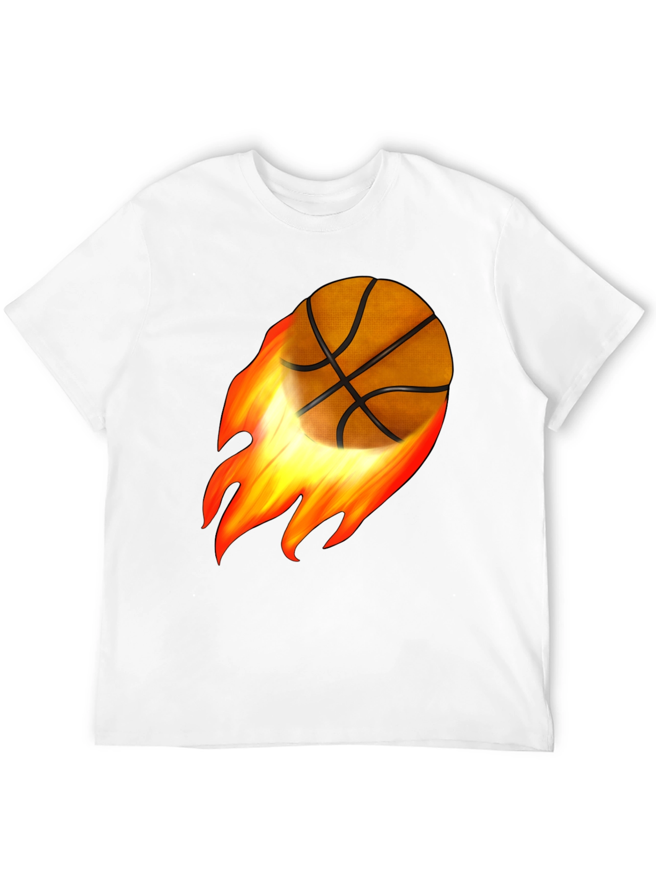 Flaming Basketball Graphic Tee