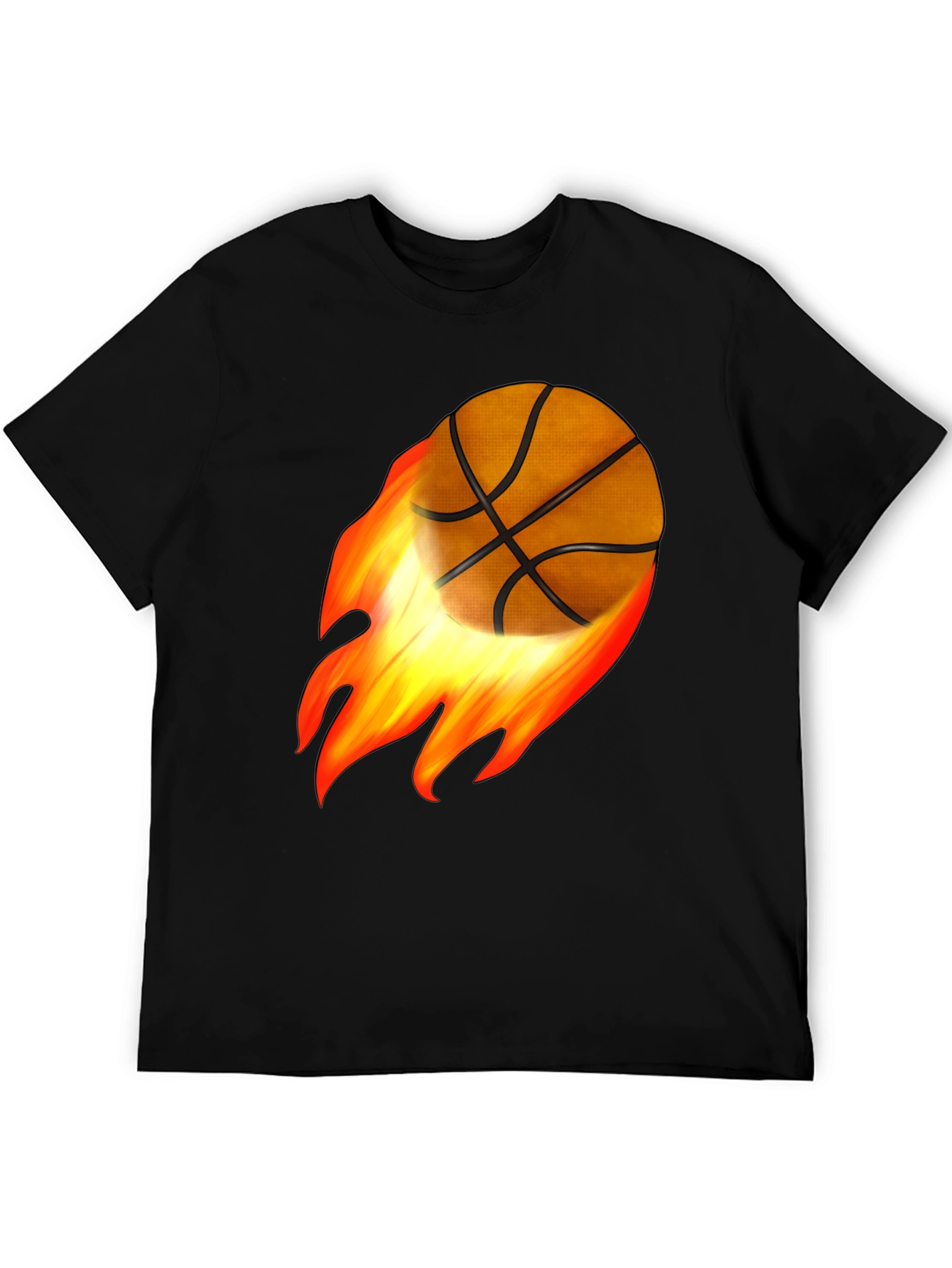 Flaming Basketball Graphic Tee