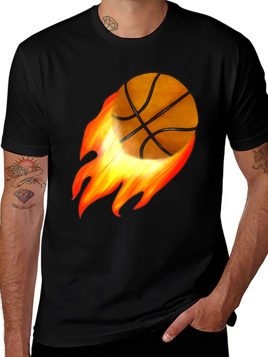 Flaming Basketball Graphic Tee