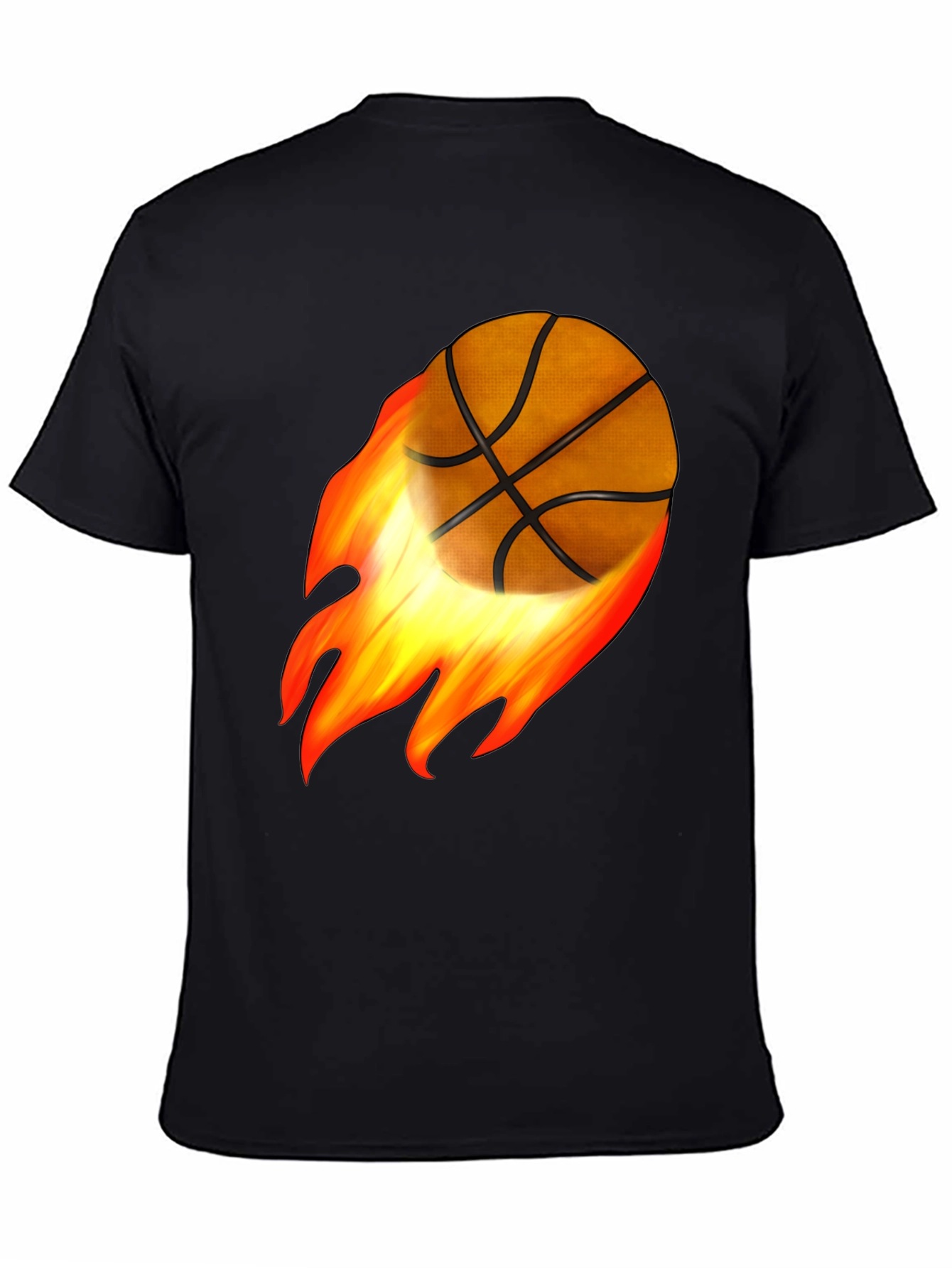 Flaming Basketball Graphic Tee