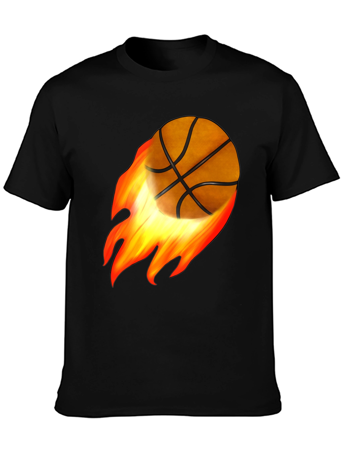 Flaming Basketball Graphic Tee