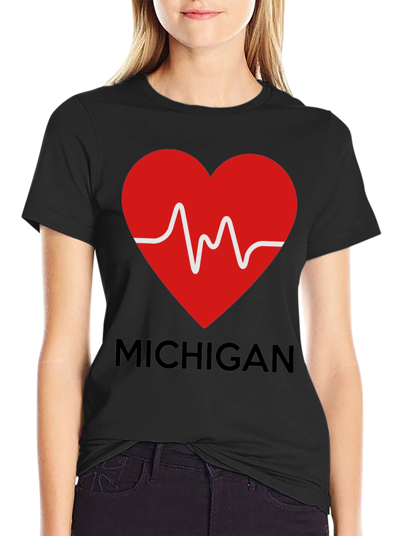 Michigan Love Heartbeat T-Shirt