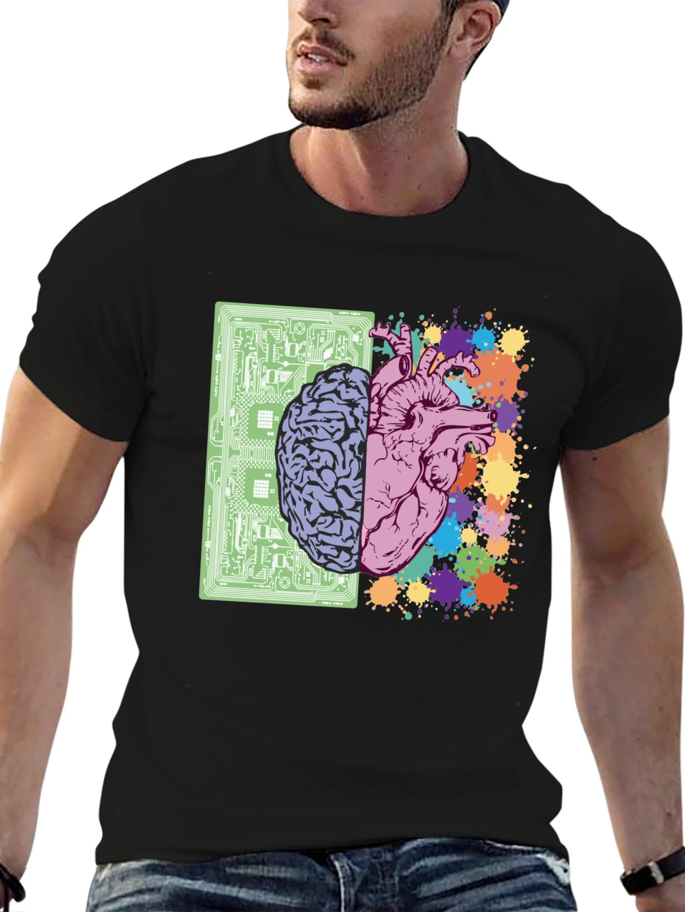 Brain & Heart T-Shirt - Logic & Emotion Tee