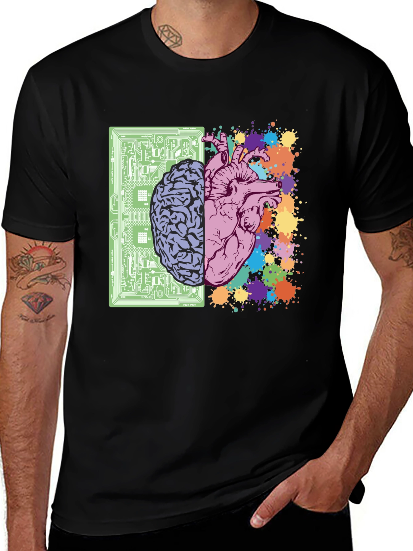 Brain & Heart T-Shirt - Logic & Emotion Tee